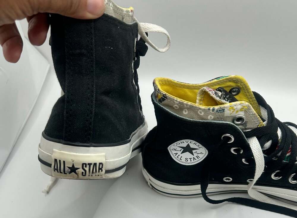 Converse Chuck Taylor All Star Double Tongue Layer Up Graffiti High Top Sneakers - Picture 4 of 8